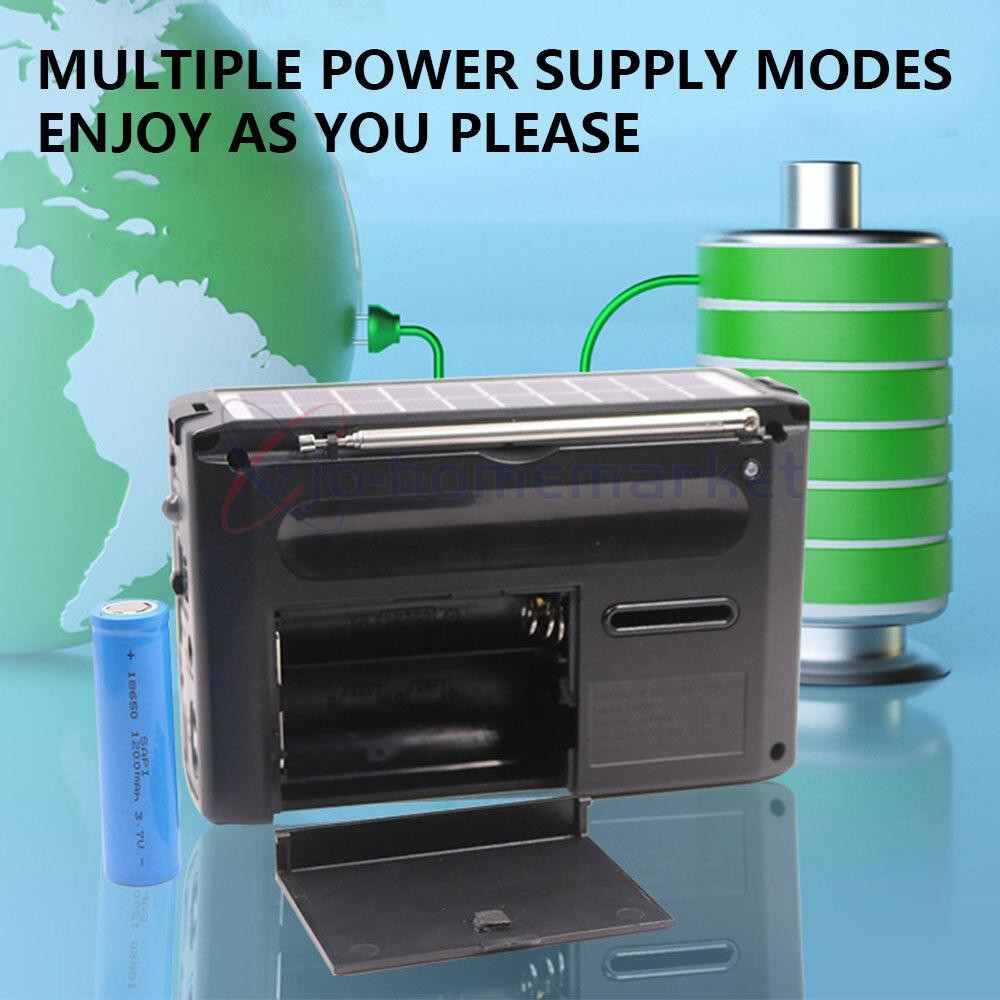 Portable Solar Radio FM/AM SW Digital Bluetooth Speaker MP3 Player Rechargeable