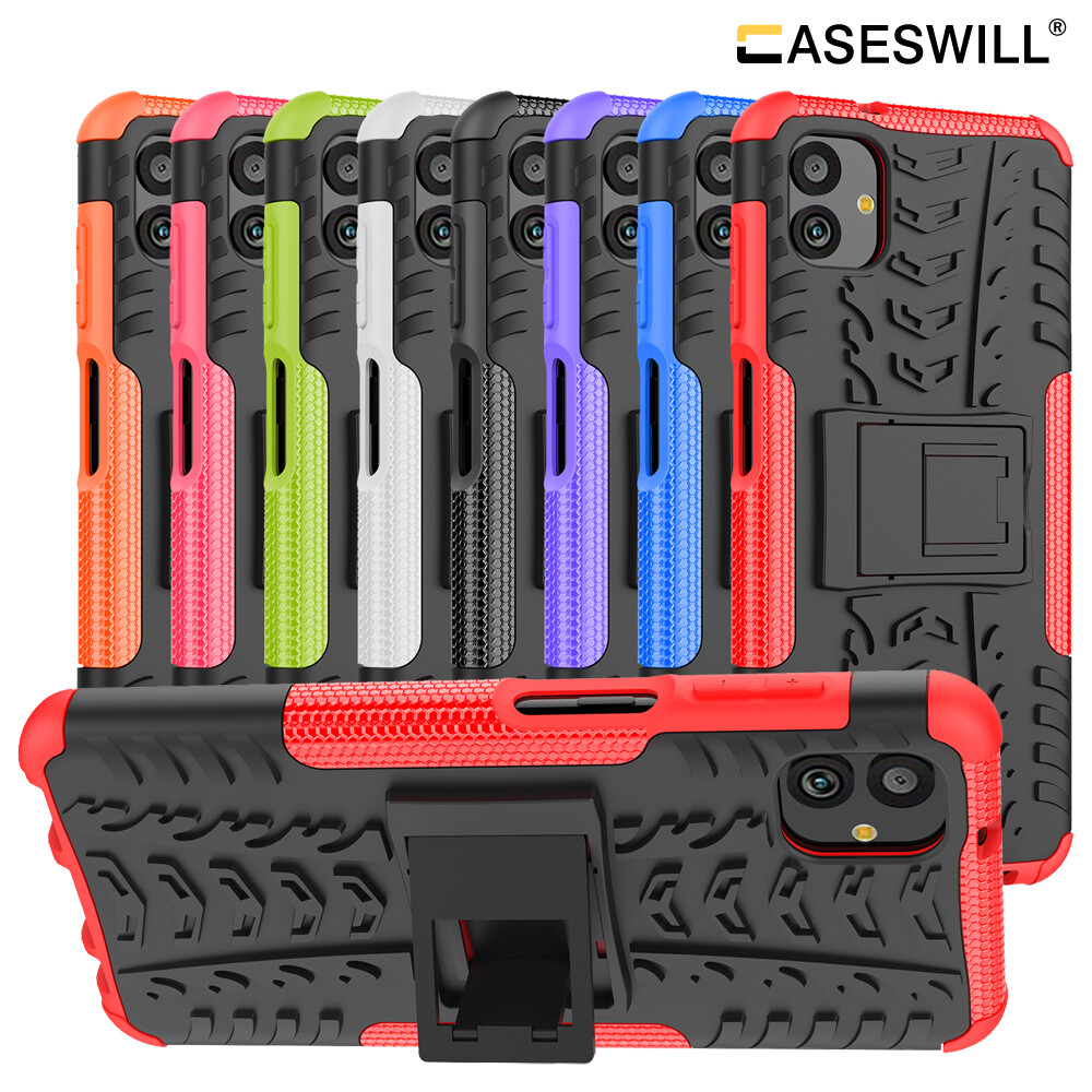 Dustproof Rugged Kickstand Glossy Case + Screen Protector For-Samsung Galaxy A04