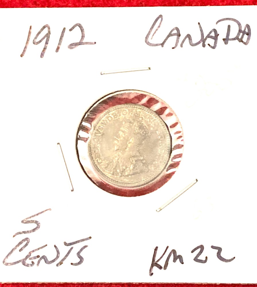 1912 CANADA 5c COIN UNCIRCULATED BUT DARK REVERSE