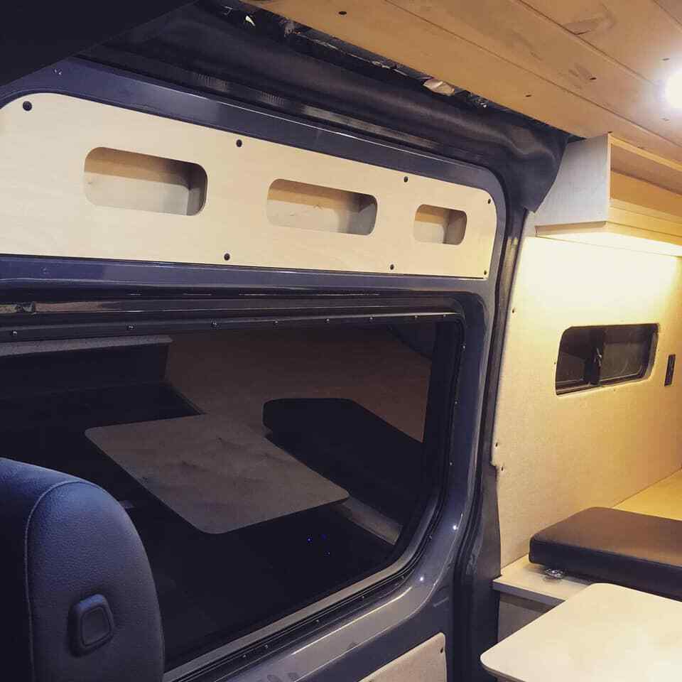 Sprinter Van slider door cubby storage set shelf