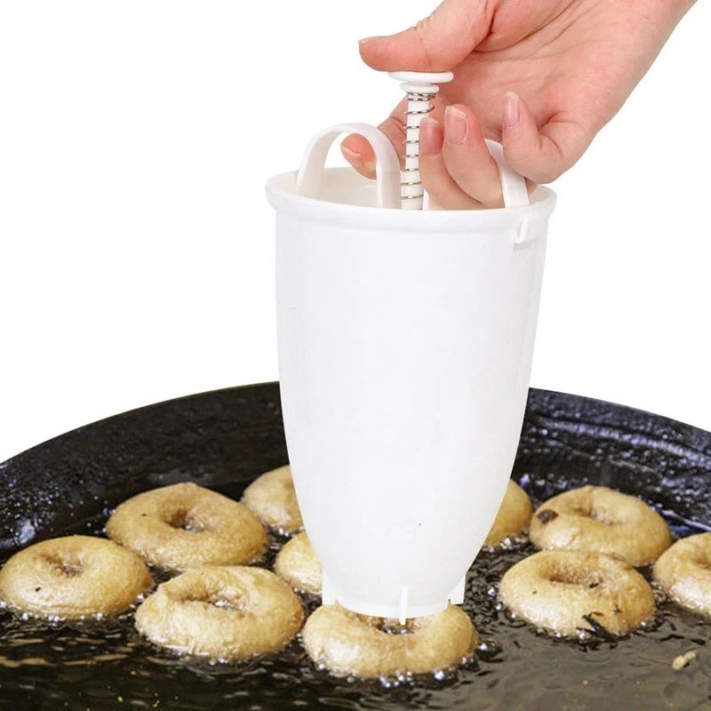 White Plastic Donut Mould Maker Doughnut Dispenser for Frying Baking