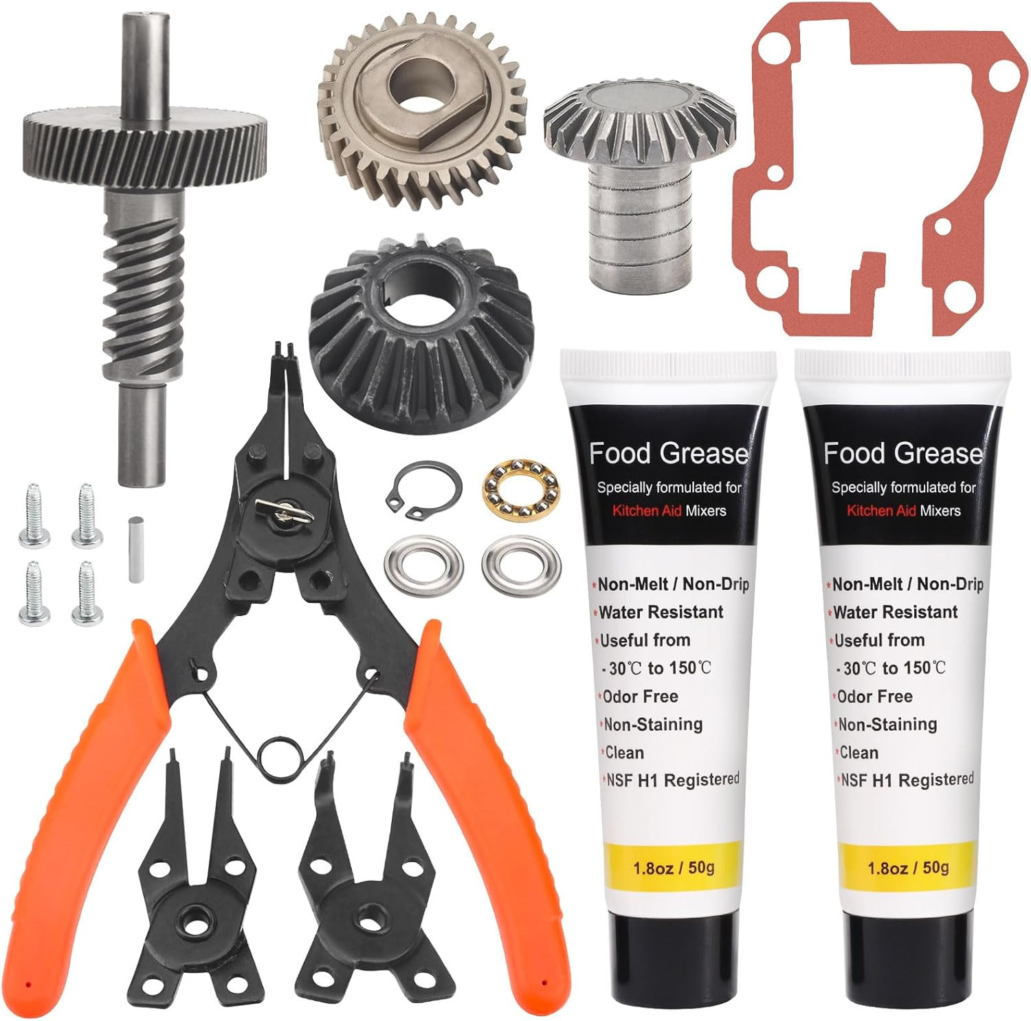 Worm Gear & Bevel Gear Kit for KitchenAid 5QT/6QT - Complete Repair Solution