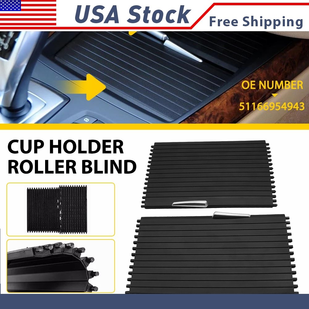 Front Console Cup Holder Roller Blind Cover Kit For 07-2014 BMW X5 X6 E70 E71 ER