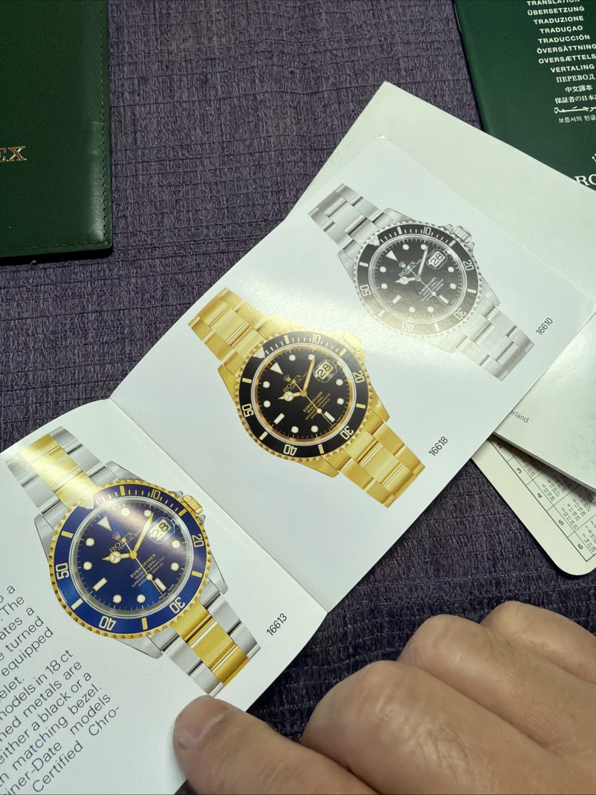 Rolex 2004 Submariner Accessories Set.Booklets;paper hold;Tag;calendar English‼️