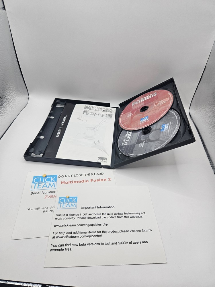 MULTIMEDIA FUSION 2 PC CD ROM GAME SOFTWARE Games Creator 2006 CIB w Key Code
