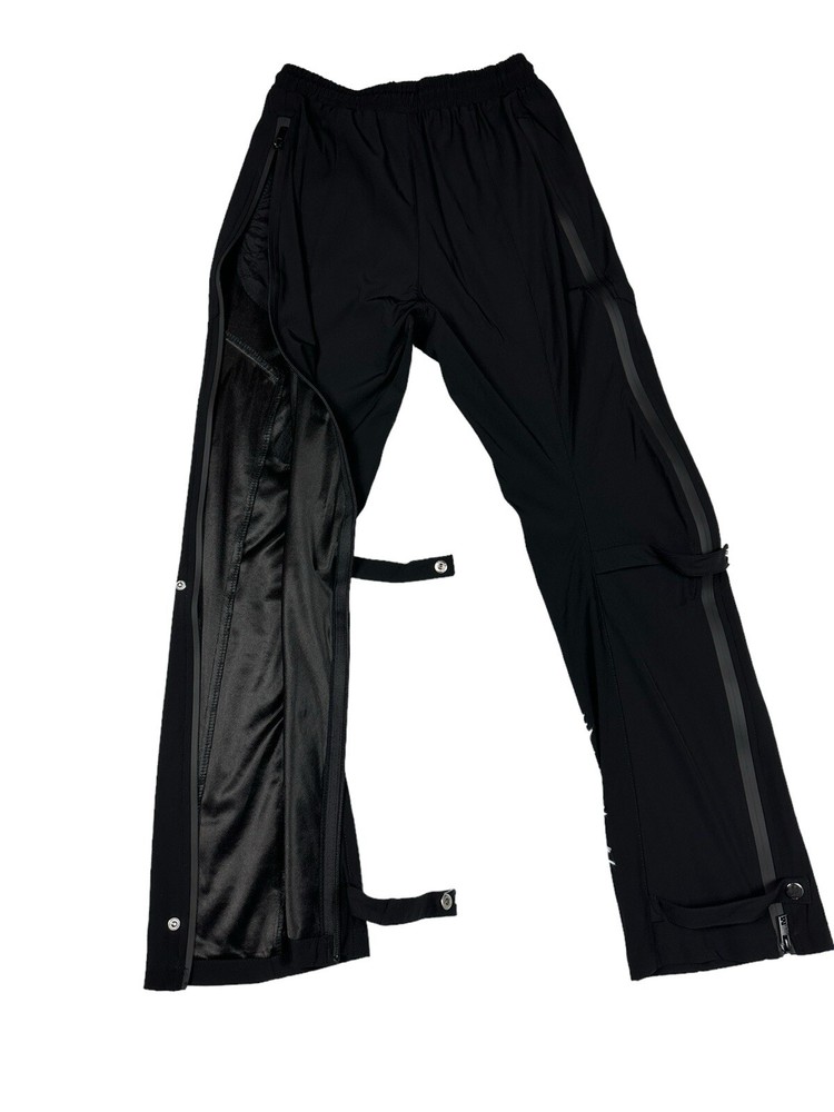 Made Extreme Mens Sz Medium Full Zip Utility Snap Button Strap Black Nylon Pants