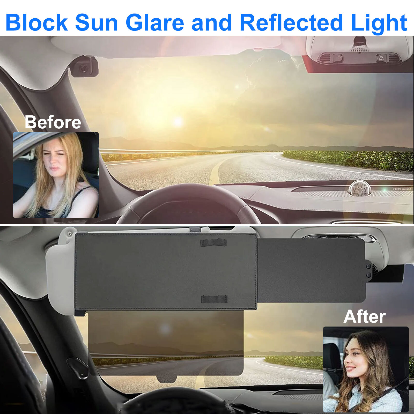Car Shade For Sun Extend Visor Shield Anti Glare Extension Driving Universal New