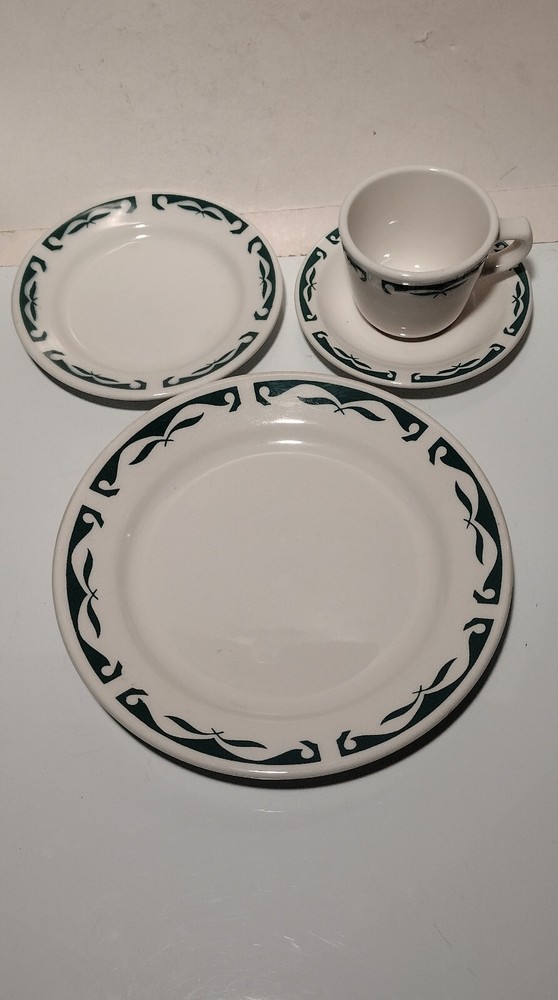 Vintage Homer Laughlin 4 piece Restaurant Place Setting, see description