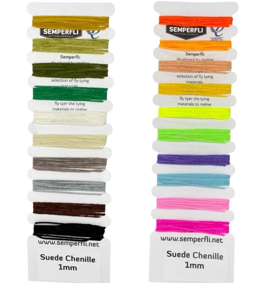 Fly tying SUEDE CHENILLE MIXED CARD SEMPERFLI,, multicard