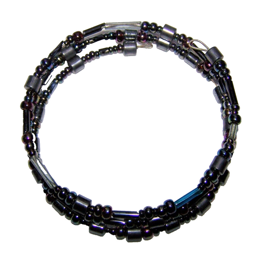 Multicolored Magnetic Beaded Wire Coiled Bracelet ~ One Size Fits Most