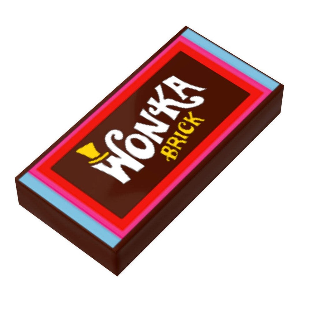 Wonka Brick Candy Bar 1x2 Tile