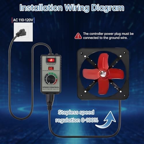 AC Motor Speed Controller 120V 15A 2000W Variable Fan Speed Controller for
