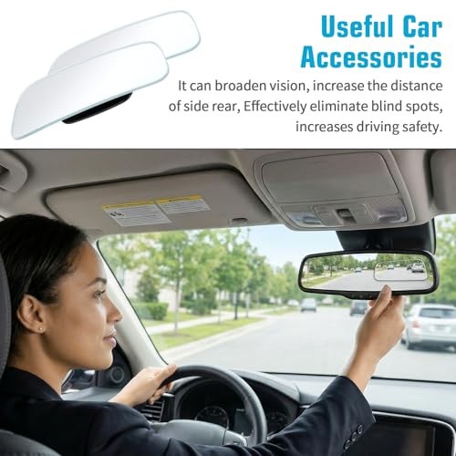 2 Pcs Blind Spot Mirror,Rectangle Car Side Mirror Blindspot Angle Adjustable