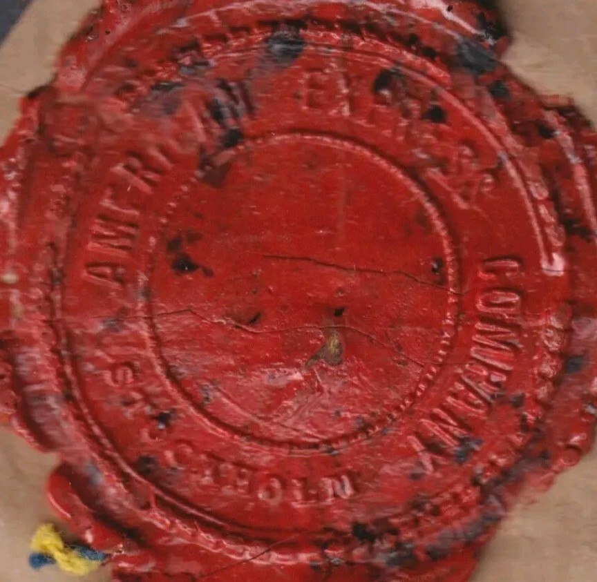 EXTREMELY RARE HIGH QUALITY AMERICAN EXPRESS CO. WAX SEAL STOCKHOLM SWITZERLAND!