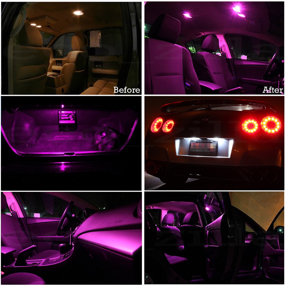 Fits 2008-2014 Scion tC PINK LED Interior Light Accessories Replacement Kit 7 PC