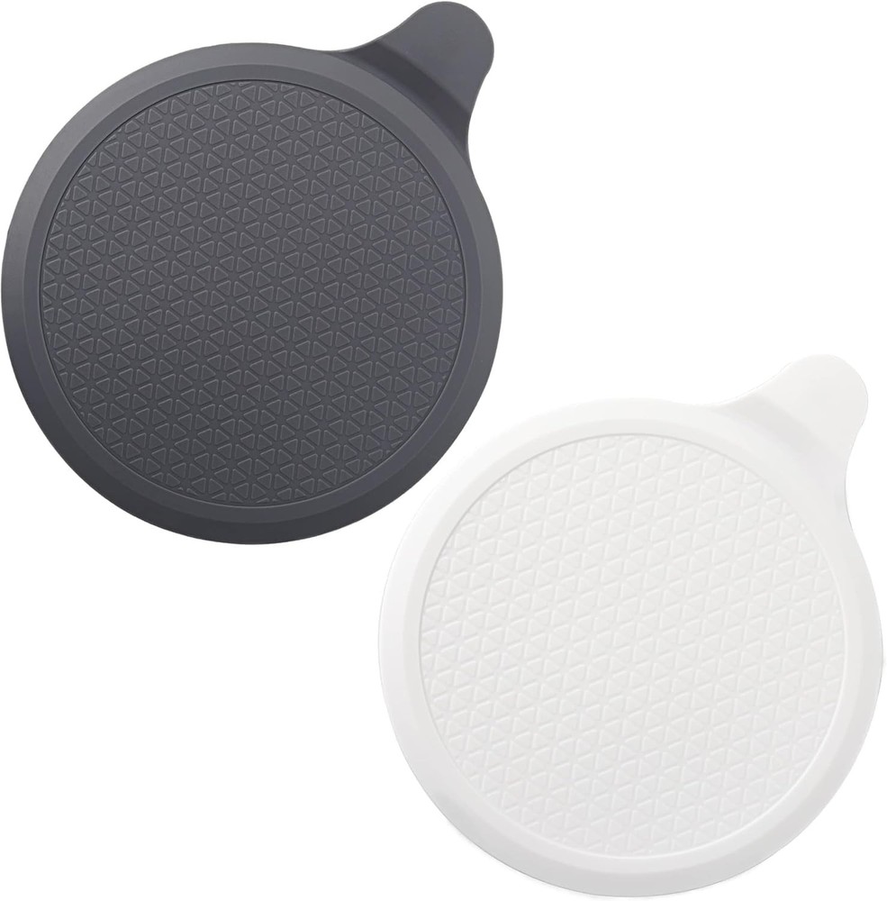 (2 Pack) Silicone Bathtub Stopper, 6" Extra Large Drain Grey+white