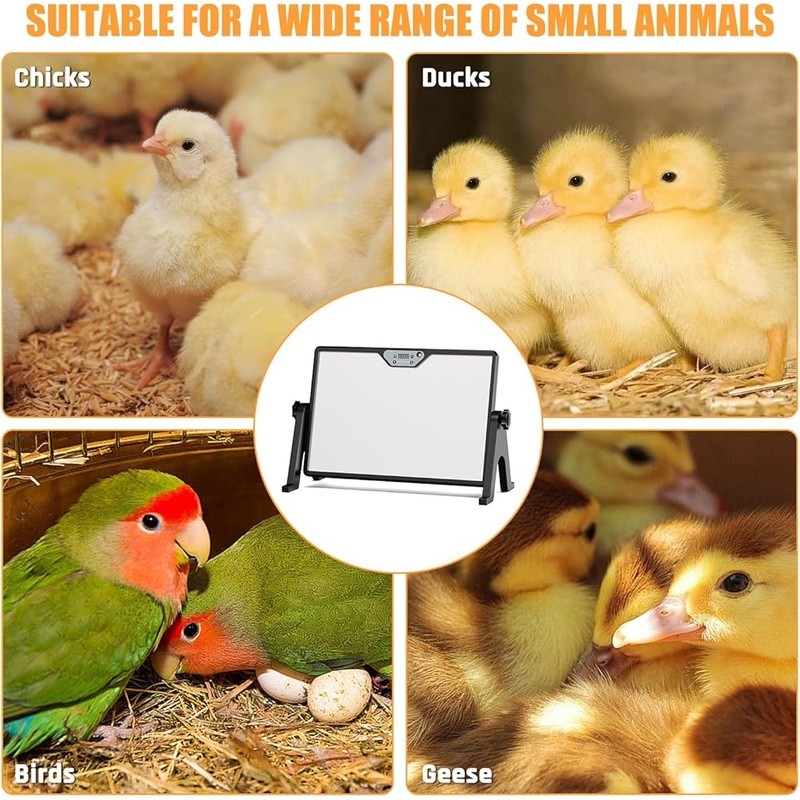 Chick Heating Plate Adjustable Temp Double-Sided 360° Safe Energy Efficient New