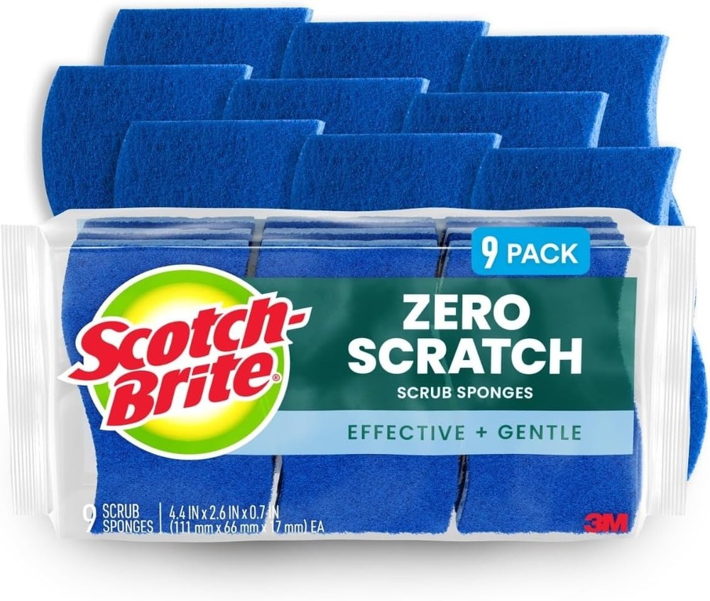 Non-Scratch Blue Scrub Sponges 9 Pack