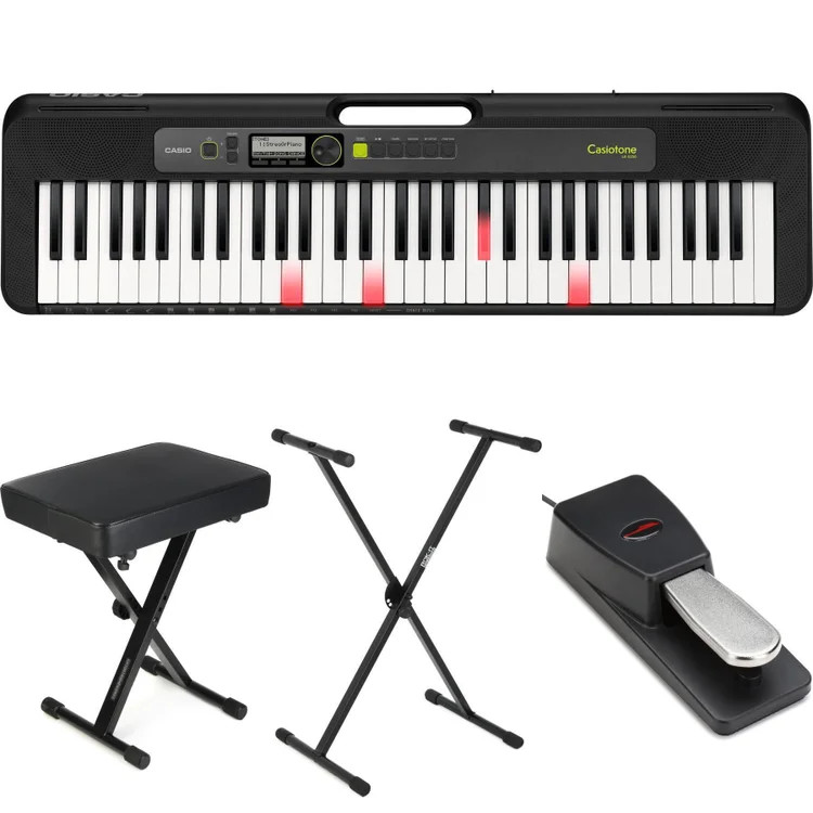 Casio Casiotone LK-S250 Lighted-key Portable Arranger Essentials Bundle