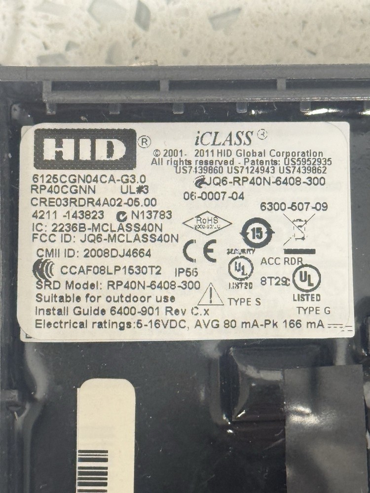 HID 6125CGN04CA-G3.0 MultiCLASS SE RP40 Wall Switch Reader
