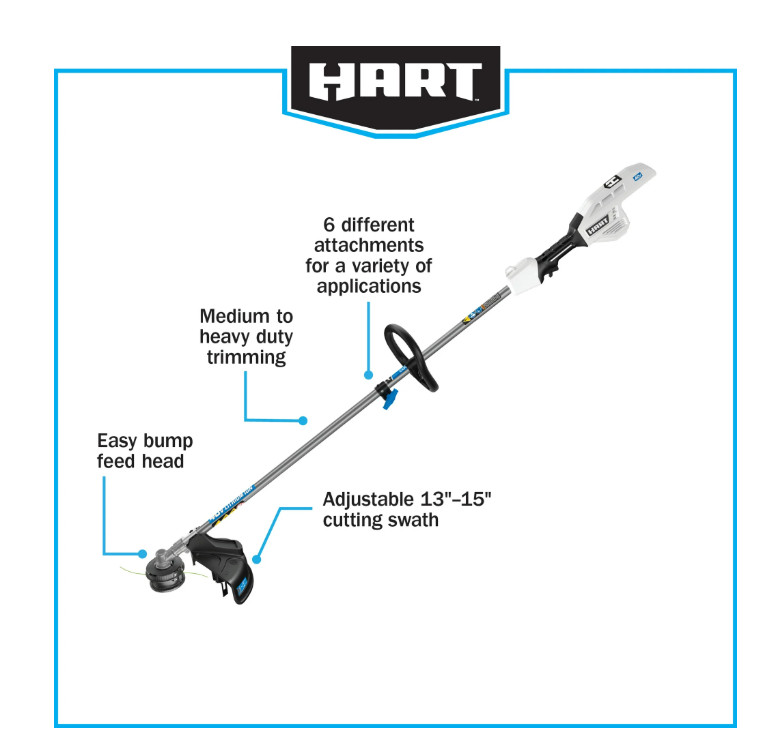 New HART 40-Volt 15" String Trimmer Attach Ready with Accessories Bare Tool Only