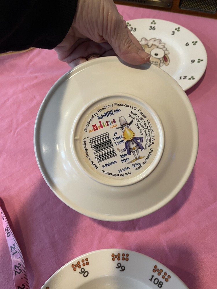 Times Table Meet The Multiples Melamine Dish Set