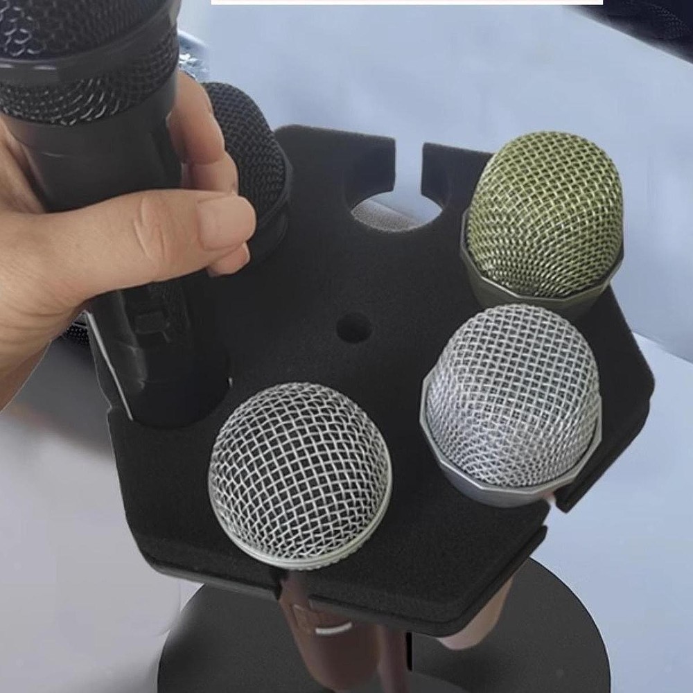 Multiple Microphone Holder Multi Mic Holder Wired and Cordless Display Dynamic