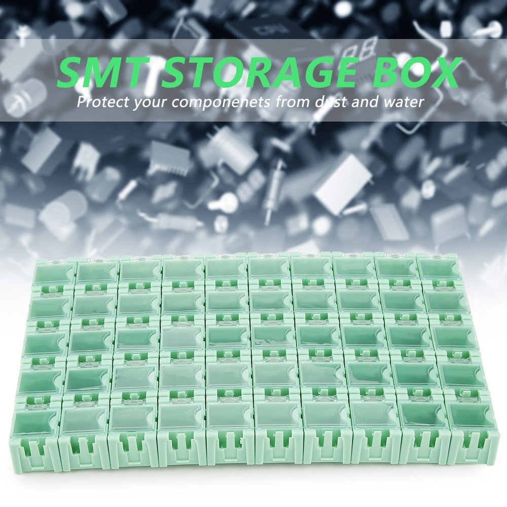 50Pcs Green SMT SMD Container Box Electronic Components Mini Storage Case New