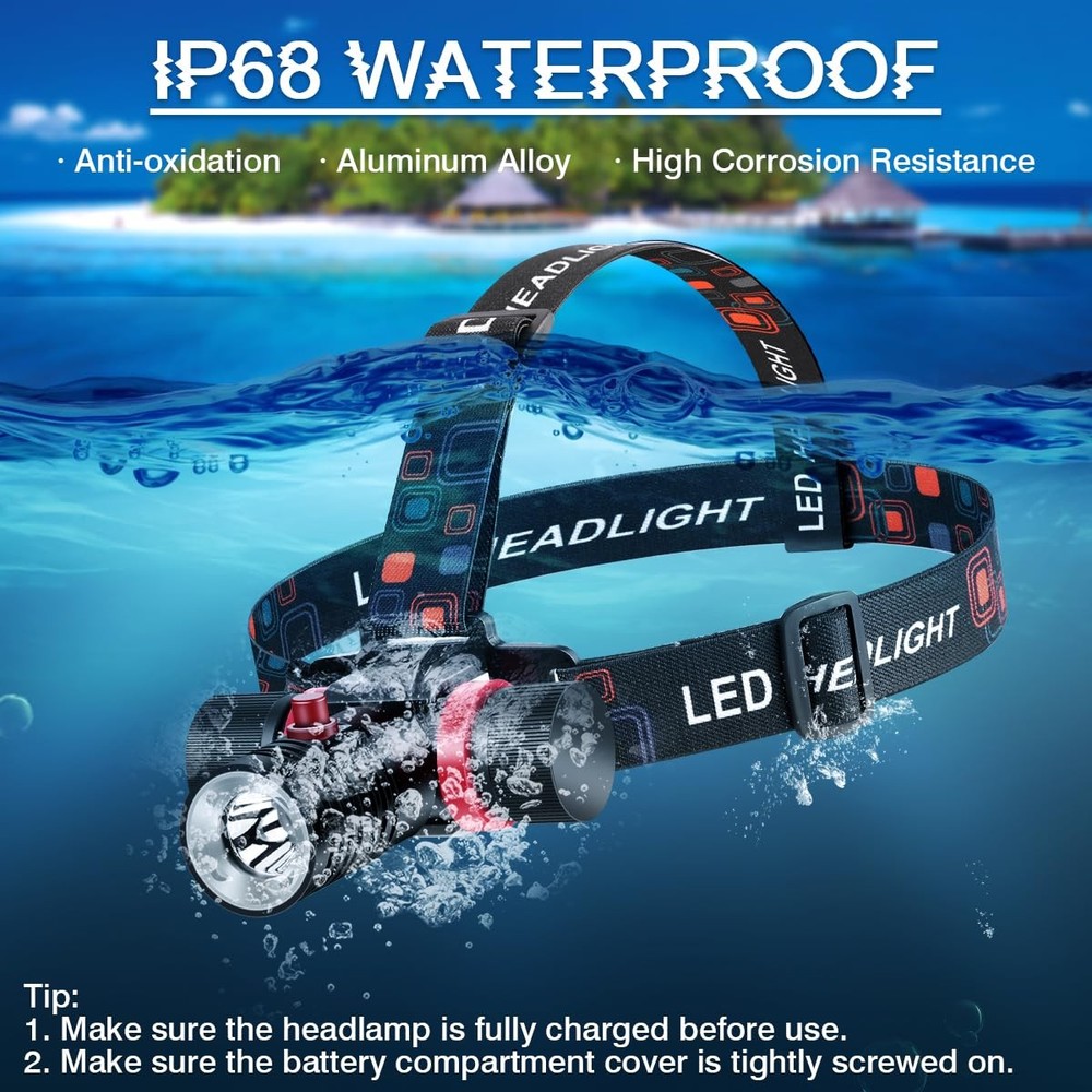 Scuba Dive Light Underwater Rechargeable Waterproof Flashlight Professional I...