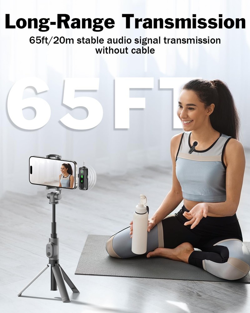 3in1 Wireless Lavalier Microphone for iPhone/Android/Camera/iPad, mini Microp...