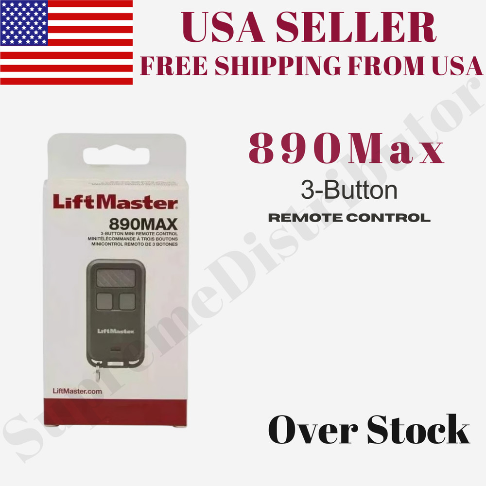 890MAX Universal Garage Door Remote – LiftMaster 3‑Button Keychain Controller