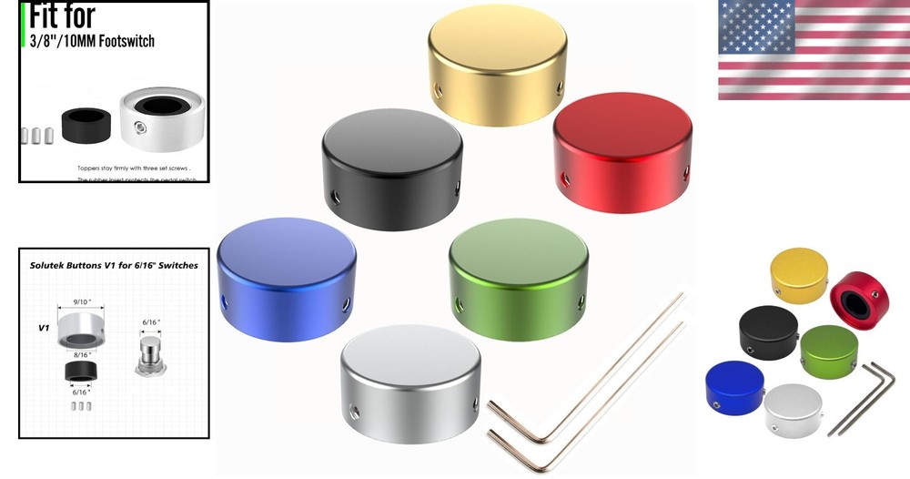 Precision Aluminium Guitar Pedal Switch Caps - For Ultimate Performance & Style