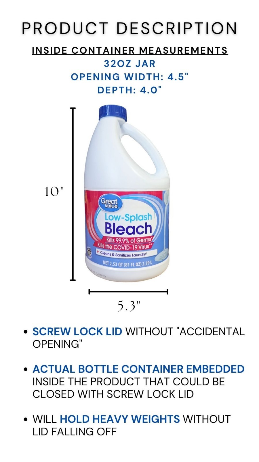 GV Bleach XL Diversion Safe Stash Can Screw Lock Smell Proof Hidden Container
