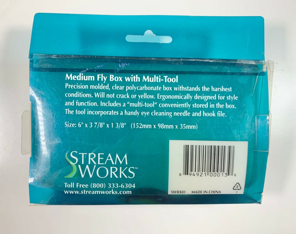 StreamWorks Medium Fly Box with Hook File, Clear