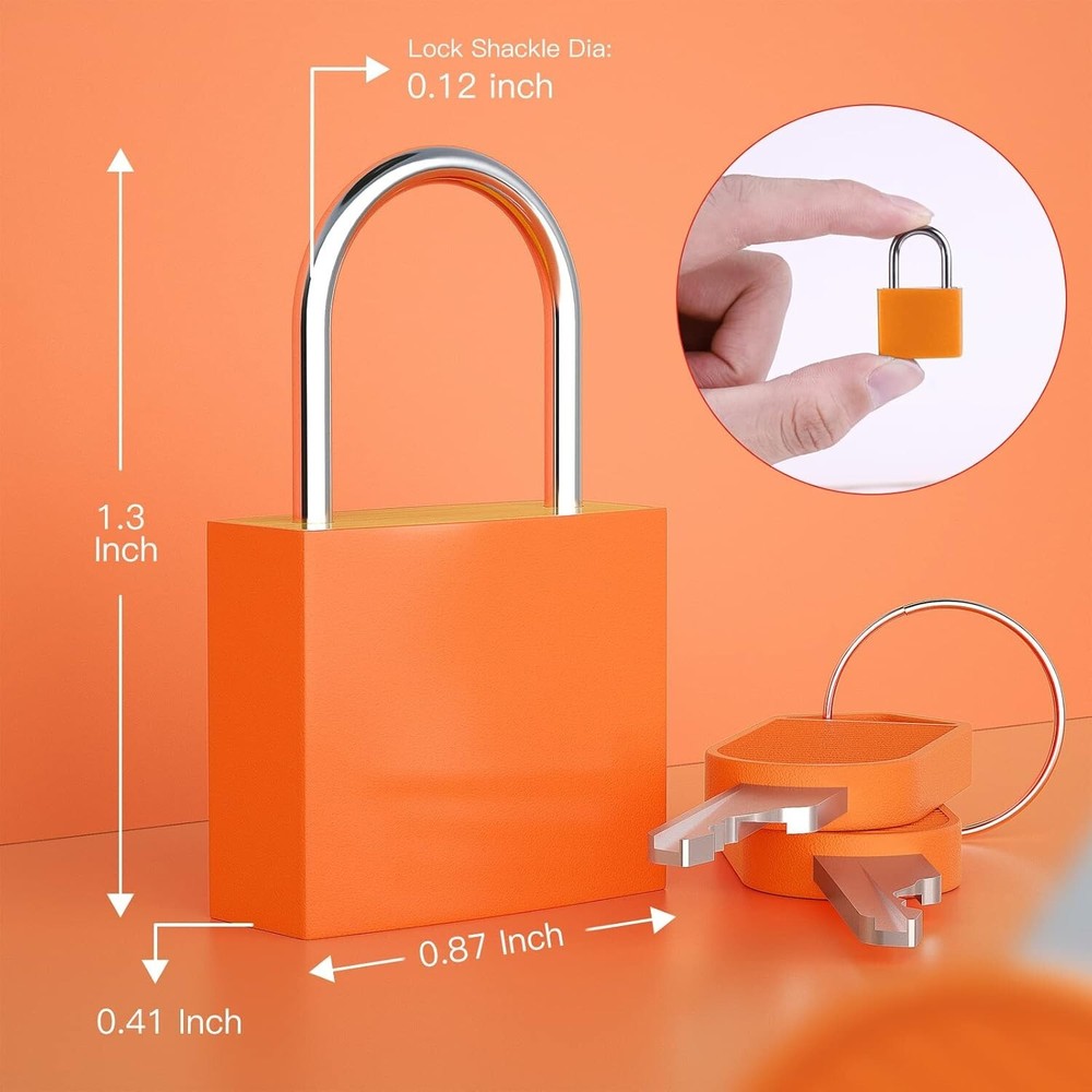 5Pcs Small Locks with Keys, Multicolor Luggage Locks ABS Plastic Covered Copper
