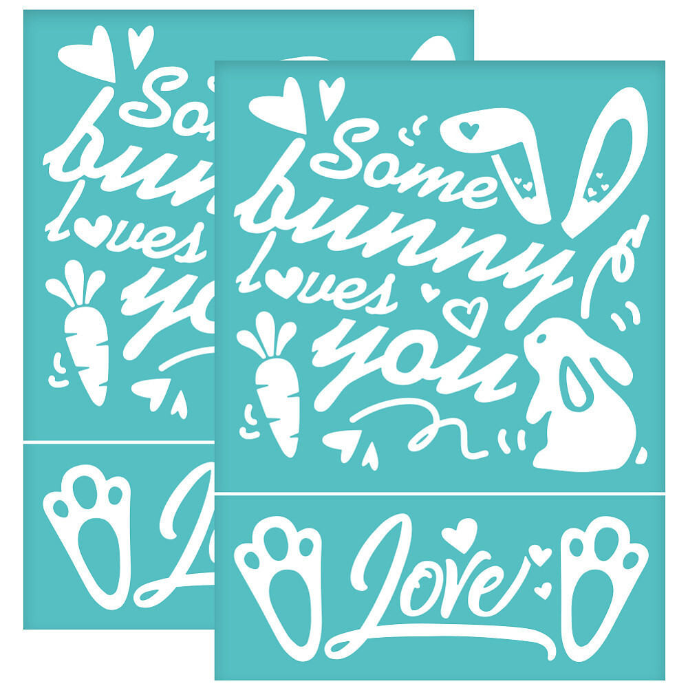 2pcs 2pcs 5.5x7.7 Inch Easter Self-Adhesive Silk Screen Printing Stencil