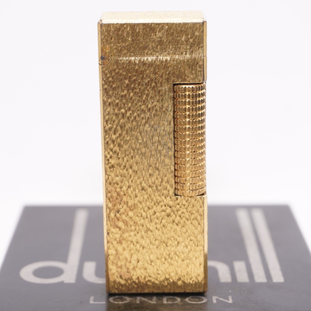 Dunhill Roller Gas Lighter Gold Sand Pattern-Ultrasonically cleaned_Working