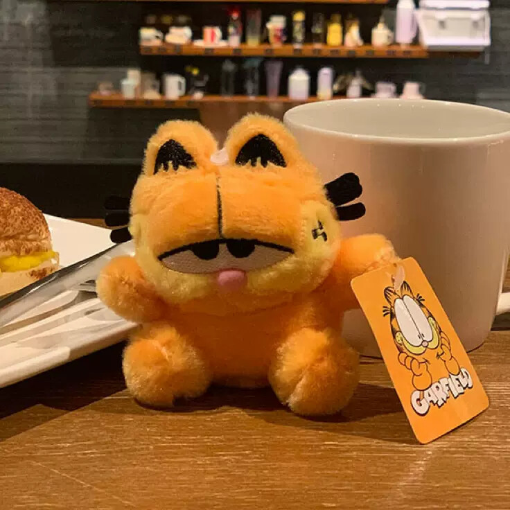 4 '' Mini Cute cartoon Garfield plush doll keychain Pendant Kid presents gifts