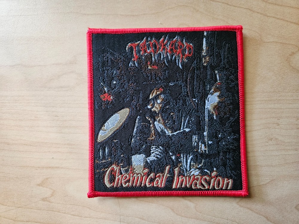 TANKARD, CHEMICAL INVASION, SEW ON RED BORDER WOVEN PATCH