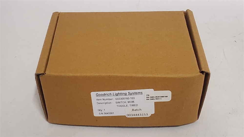 Goodrich G03300160-103 Mom Timed Toggle Switch NEW