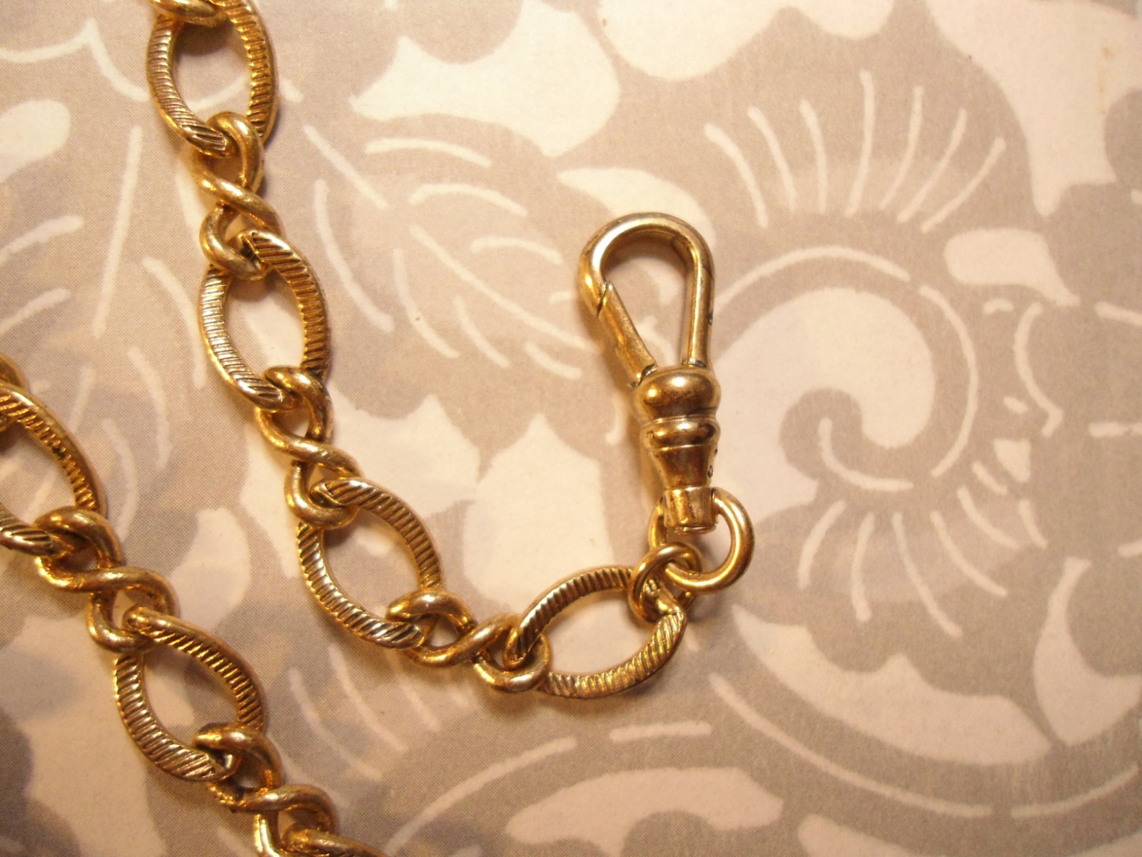 1 Goldplated 12" Watch Chain with Spring Ring and Clip Ring Connector