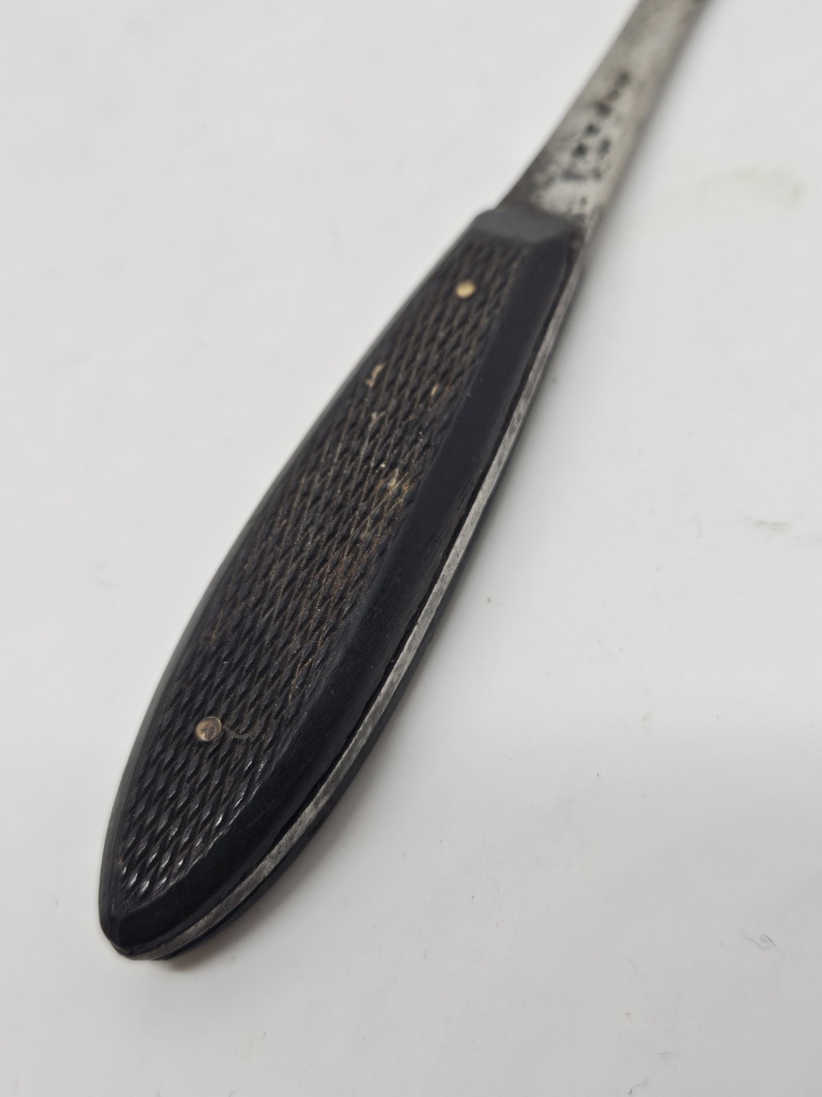 Antique 1800's U.S. Civil War Surgeon Doctors Bone Chisel Curette w/Ebony Handle