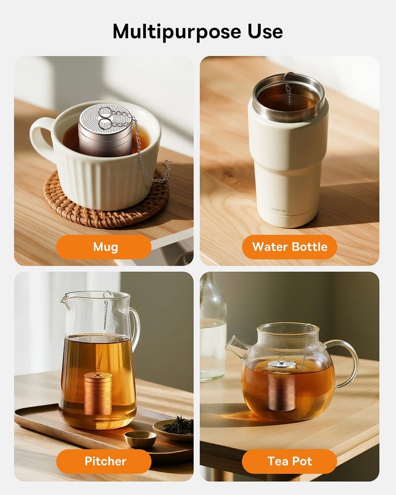 Tea Infusers, Extra Fine Mesh Tea Strainers for Loose Tea, Updated Slim Threa...