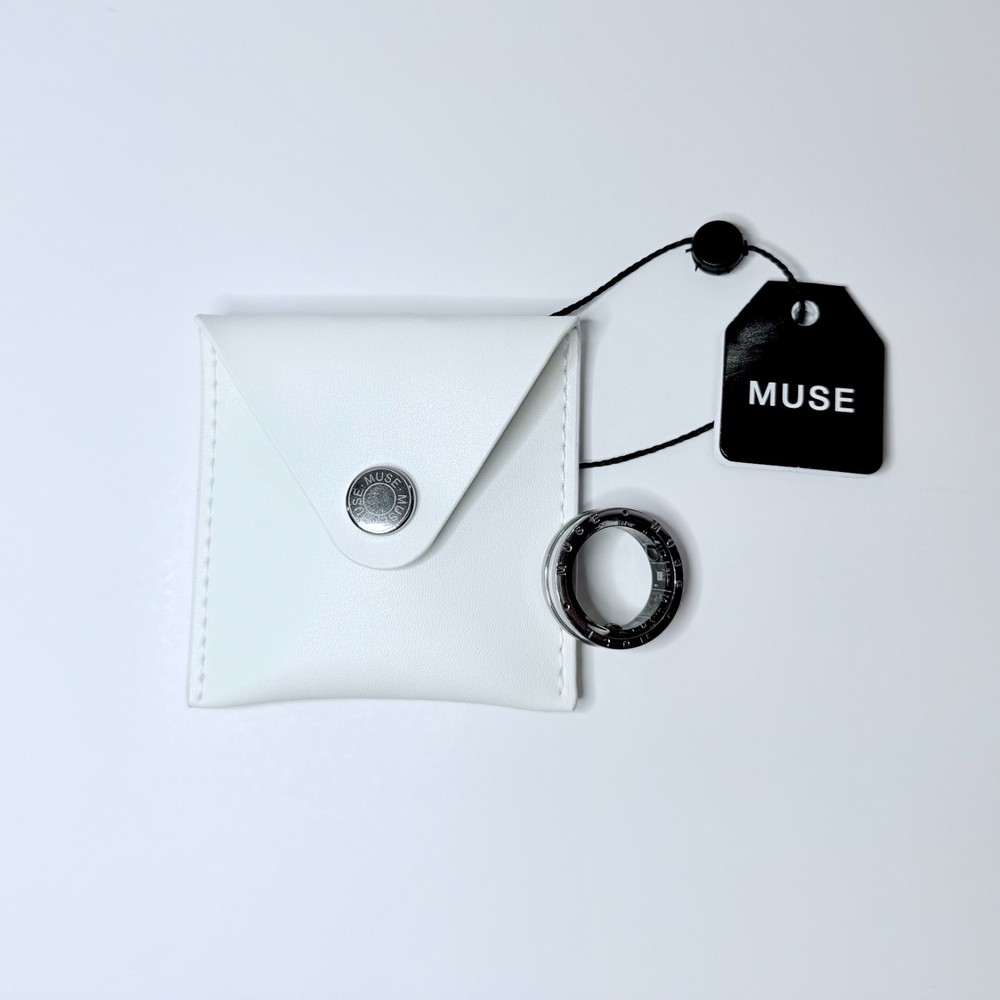 Muse Ring One Smart Ring Titanium &. Ceramic Edition Size 9 - White