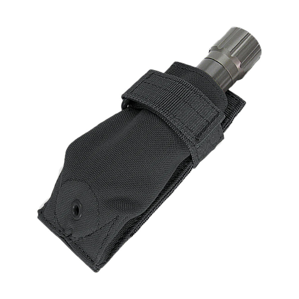 BLACK MOLLE Flashlight Pouch Belt Carabiner Multi Purpose Tool Utility