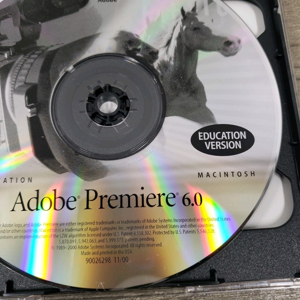 Adobe Premiere 6.0 CD-ROM *Education Version* Mac /Macintosh w/ Serial Number