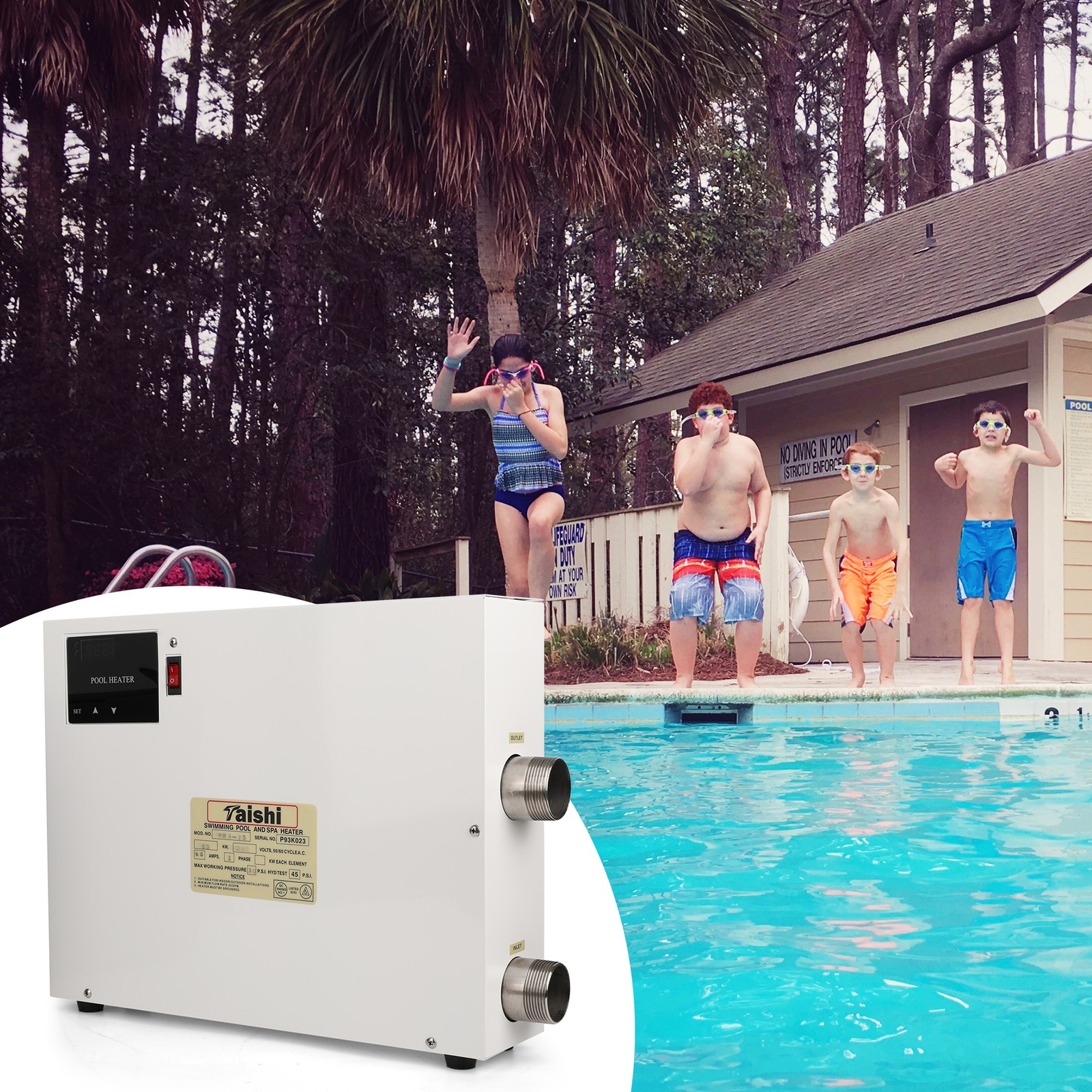 15KW Electric Water Heater Swimming Pool Thermostat 220V SPA Hot Tub Genuine USA