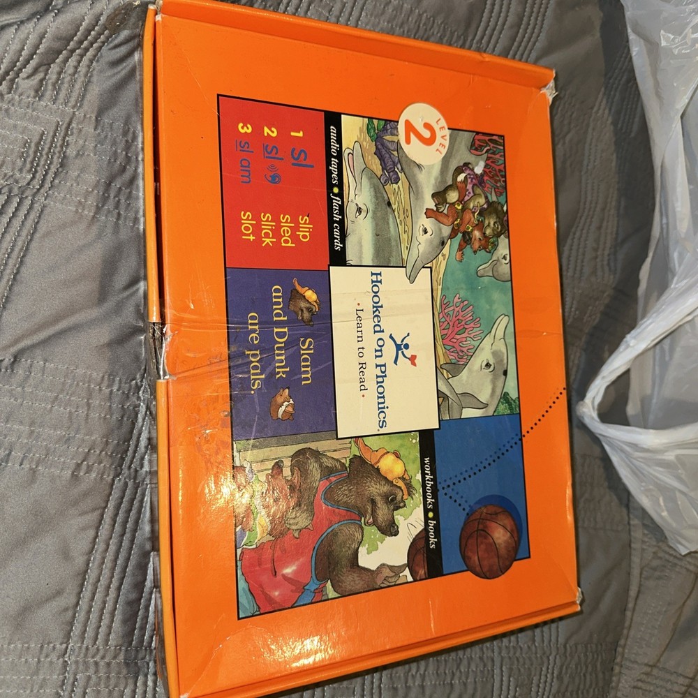 Hooked On Phonics Learn To Read Level 2 Audio Tapes Flash Cards Orange Workbook