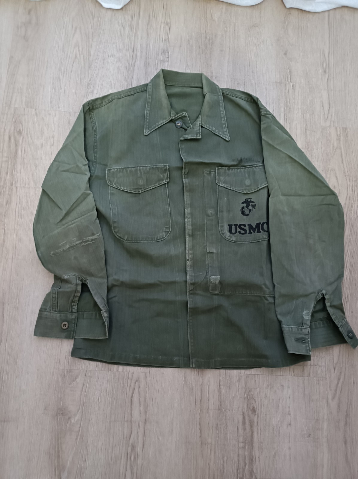 very rare M-1953 P53/P58 USMC HBT utility shirt Marine Corps Vietnam War