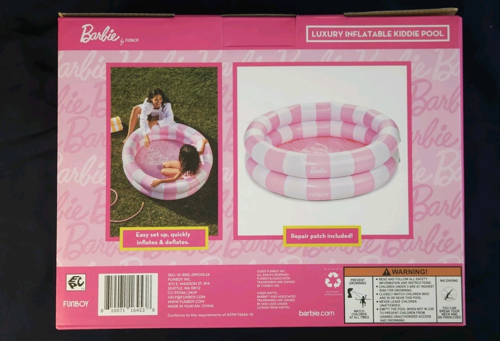 Funboy Inflatable Round Double Ring Pool, 48" Diameter, Suitable for Children 6+